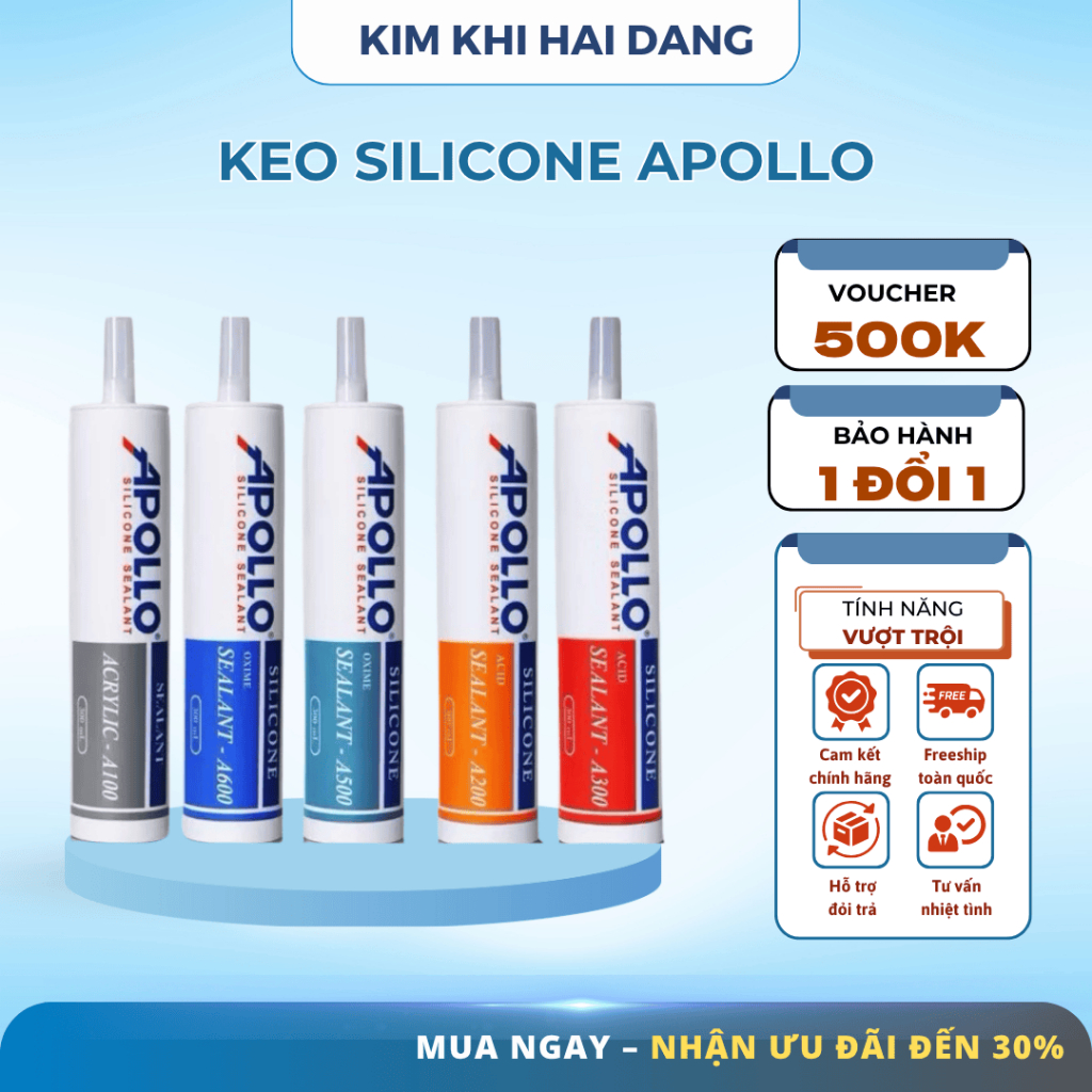 กาวซิลิโคน Apollo ของแท้ - A100 A200 A300 A500 A600 - กาวสําหรับเติมแก้ว ไม้ พลาสติก ตู้ปลา เหล็กลูกฟูก