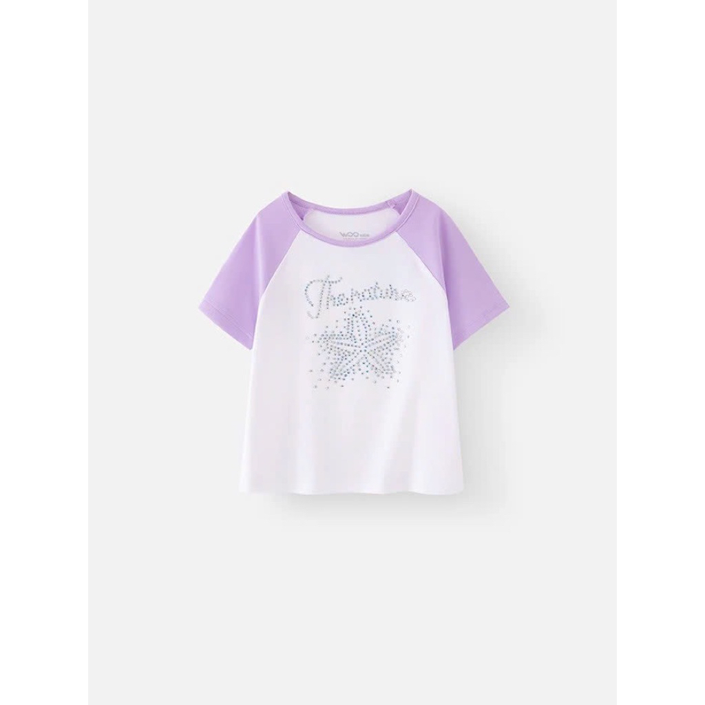เสื้อยืดคอปกไม่มีโปร่งสําหรับเด็กผู้หญิง (1-8 ขวบ) GTS25S006R - Wookids