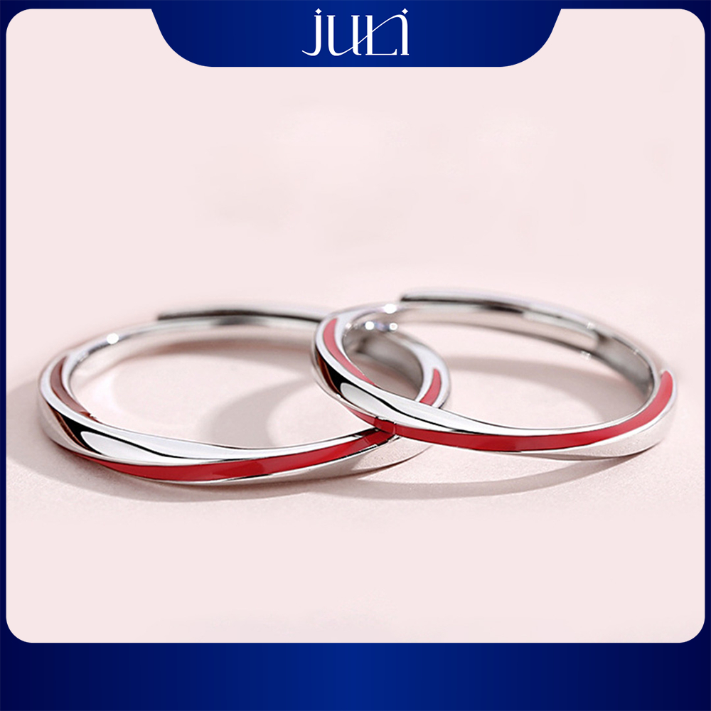 แหวนแต่งงาน-แหวนคู่เงินอิตาลีสําหรับผู้ชายและผู้หญิง | แหวนแต่งงาน | ความสุขตลอดกาล | 2 ปี | ND5511 