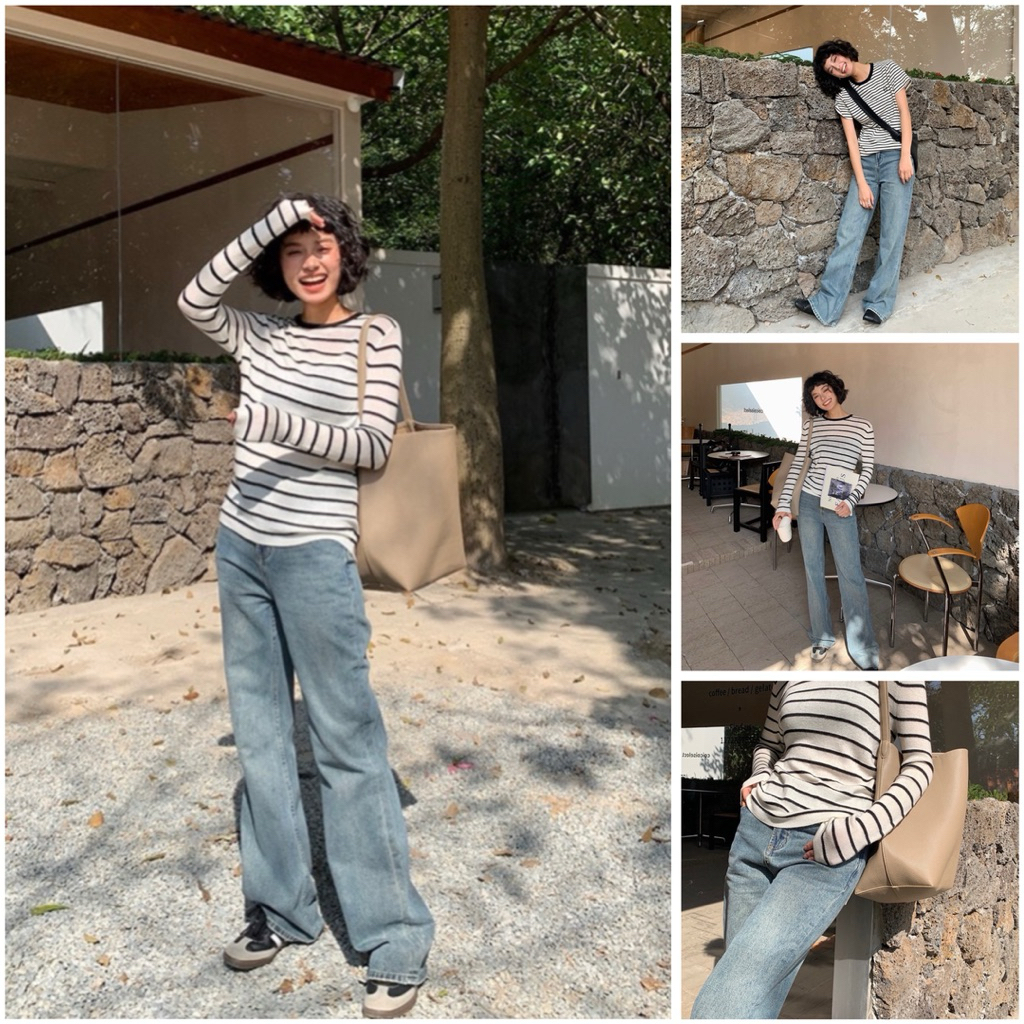 [Em.Cloud] CC NEIHE 109 Long Light Flare Jeans