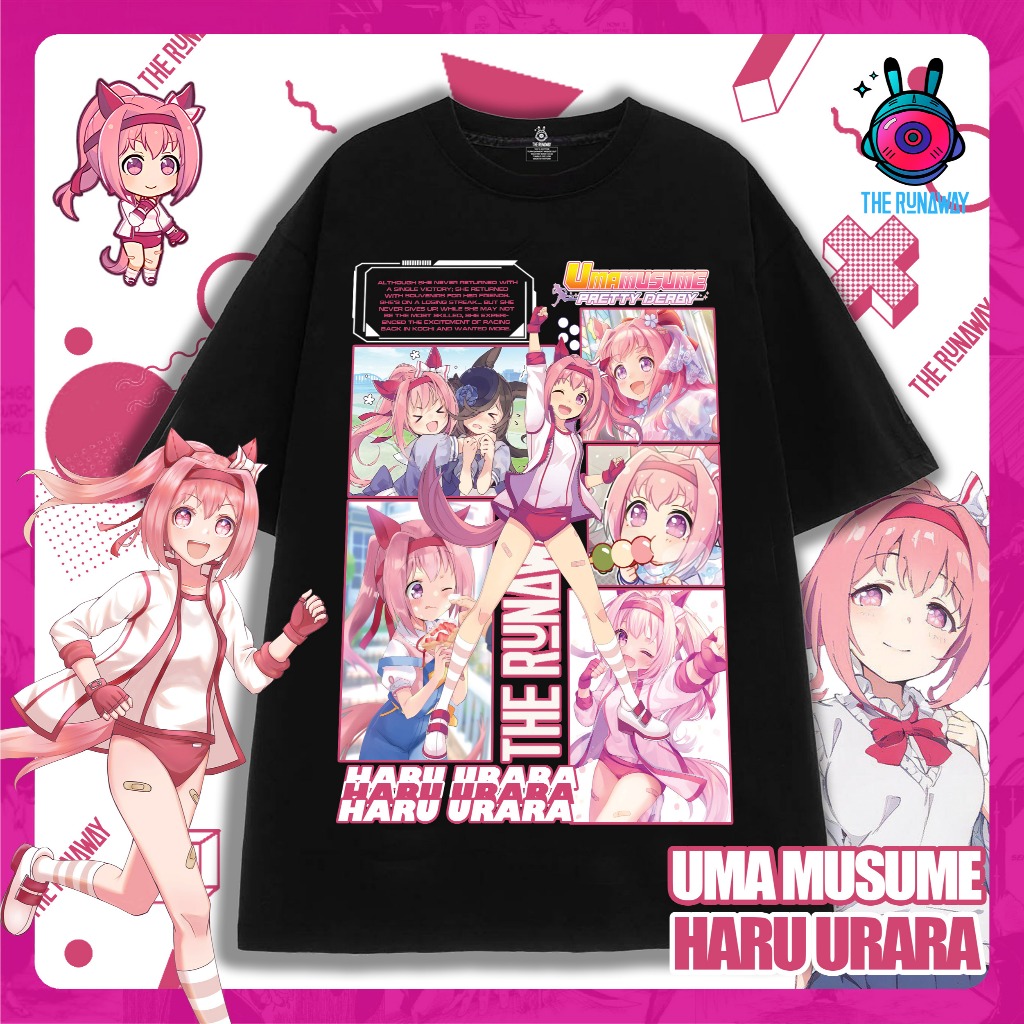Uma Musume: Haru Urara Maximum cotton เสื้อยืด 100% สําหรับผู้ชาย / ผู้หญิง โดย The Runaway