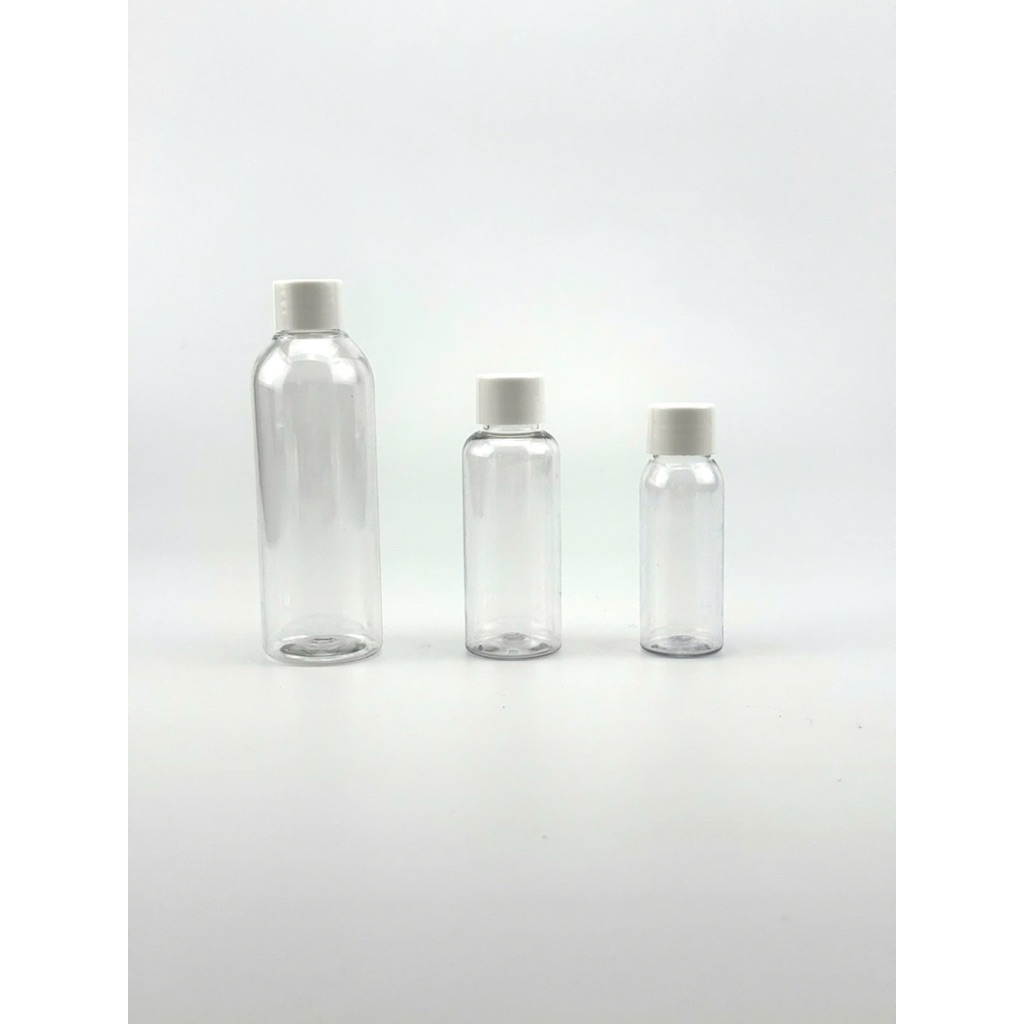 Combo ขวดพลาสติกใส 5 ขวดฝาเกลียว 30ml 50ml 100ml