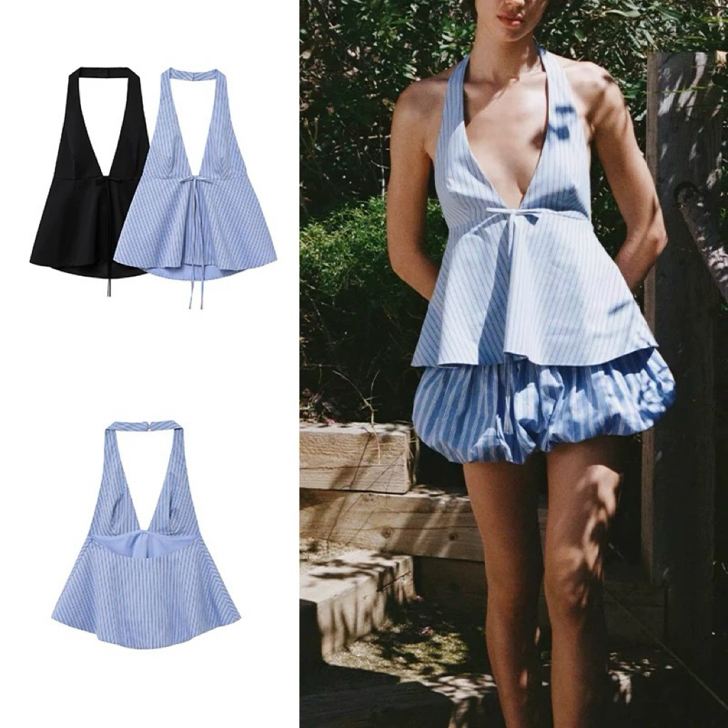 TLB | น่ารัก เสื้อคล้องคอผูกโบว์