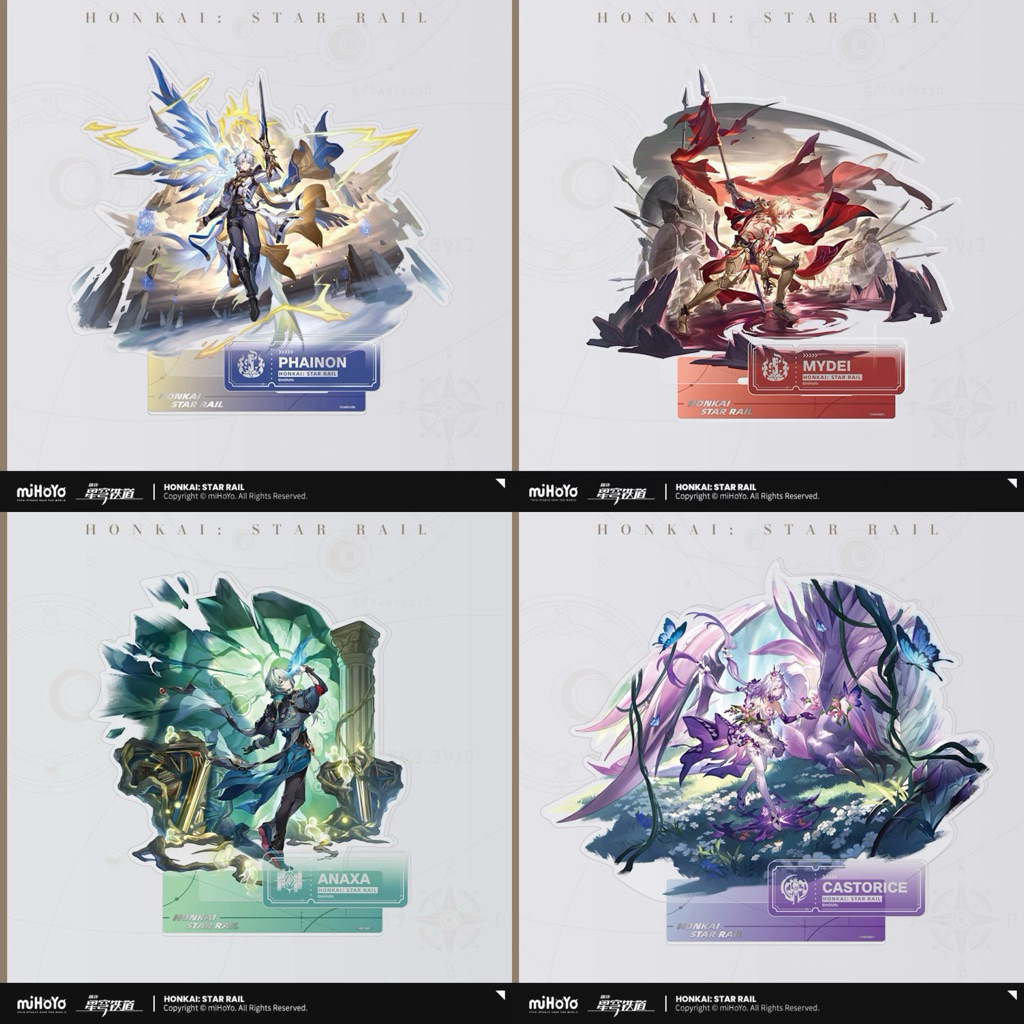 Standee splash art Mydei/Phainon/Anaxa/Castoririce official Honkai Star Rail