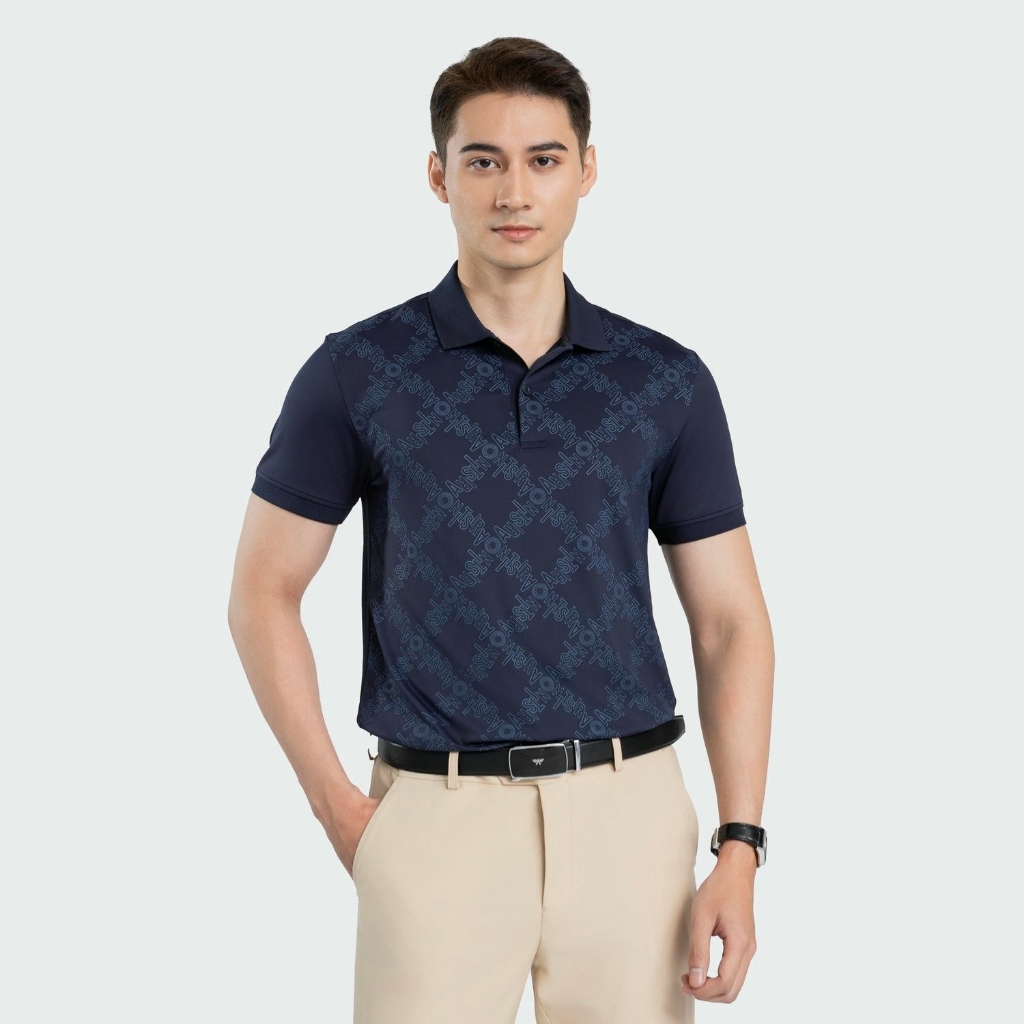 เสื้อโปโลผู้ชาย Aristino Slim fit APS078AZ ดีไซน์เบสิคทรงเข้ารูปคอปกขาตั้งเรียบร้อย ลายเรียบหรู