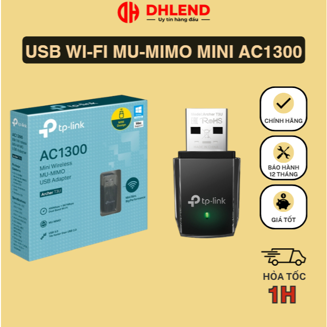 รุ่นใหม่ - USB Wi-Fi MU-MIMO Mini AC1300