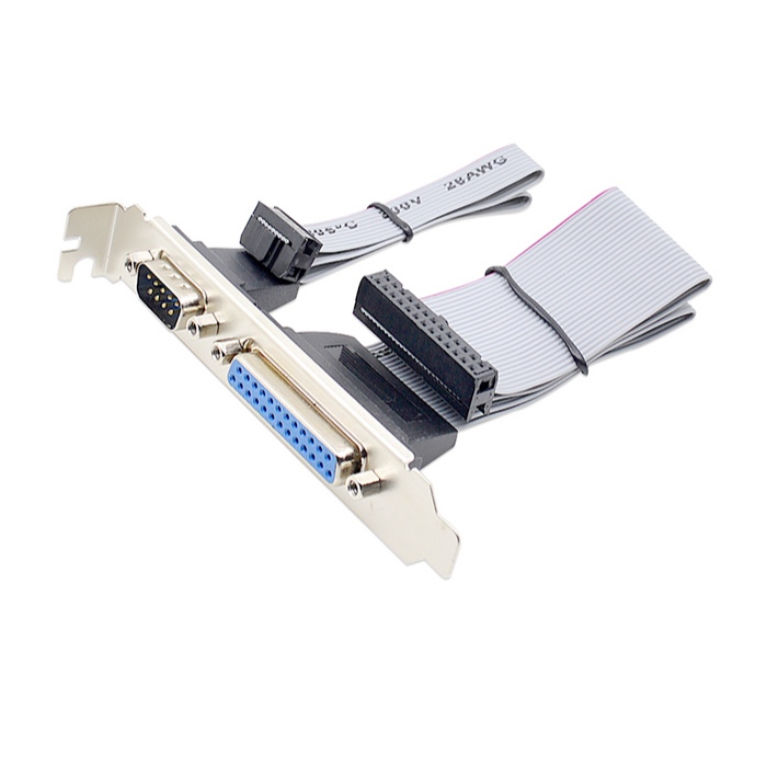 สายแปลง 9Pin COM,25Pin บนเมนบอร์ดคอมพิวเตอร์เป็นพอร์ต DB25 (ตัวเมีย), COM RS232 (พินตัวผู้)