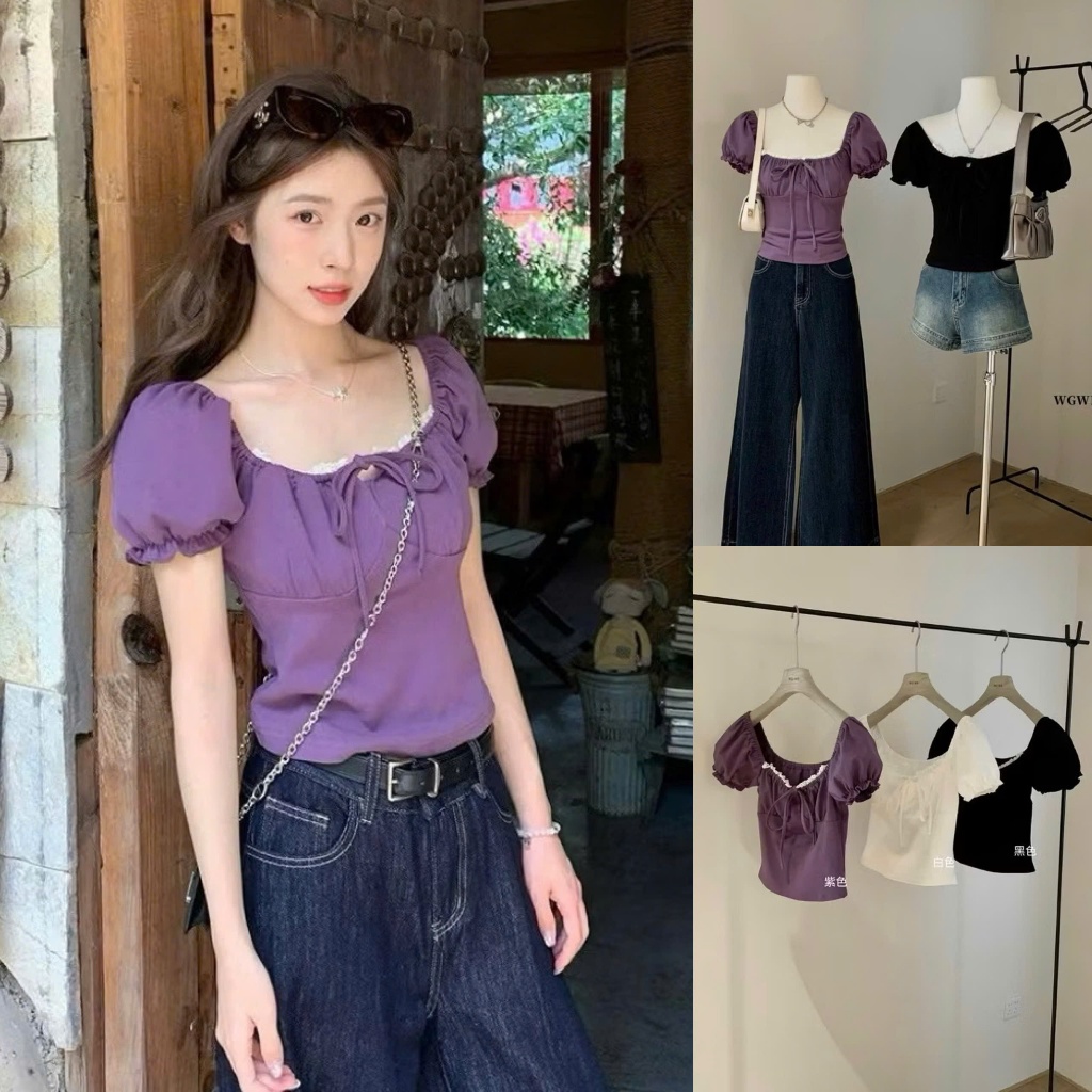 Wocanh6959 WGWE C432 U 5831 เสื้อยืดคอเต่าสไตล์ผู้หญิงพื้นฐาน SLN