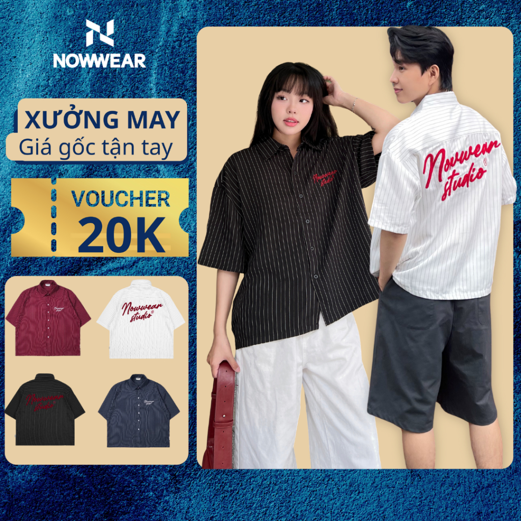 Nowwear เสื้อเชิ้ตปักลายเร้าใจแบรนด์ท้องถิ่น Unisex – Nowwear