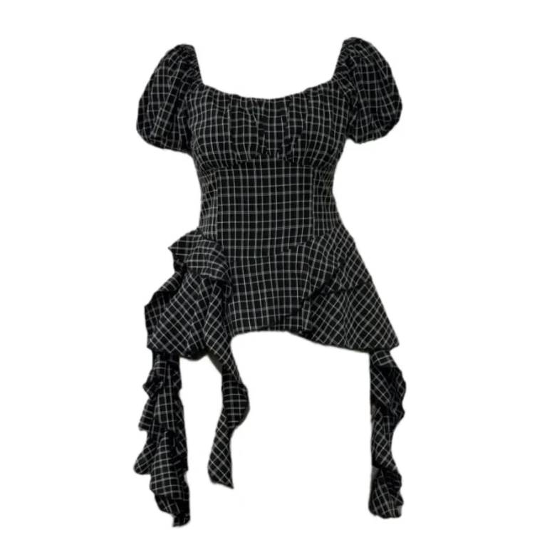 KII WII CHECKED SHIRT ผ้าฝ้ายเช็ก น่ารัก FORM สวมสีง่าย