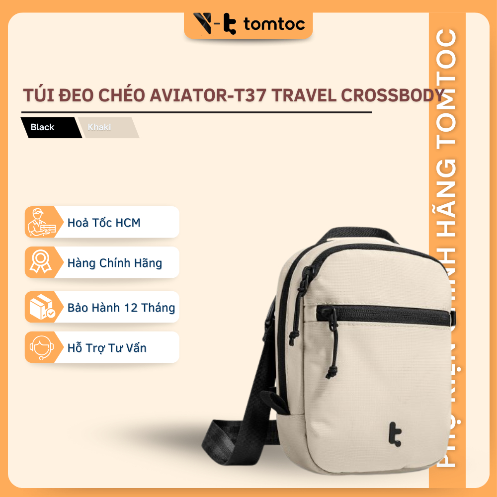Tomtoc (Usa) Aviator-T37 Travel Crossbdy Crossbody Bag ผ้ากันน้ําทนทาน