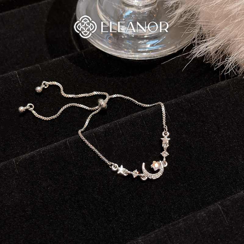 เอเลนอร์ เครื่องประดับ สร้อยข้อมือเชือกรูดรูปดวงจันทร์ของผู้หญิงพร้อมหินสร้อยข้อมือเครื่องประดับ เคร