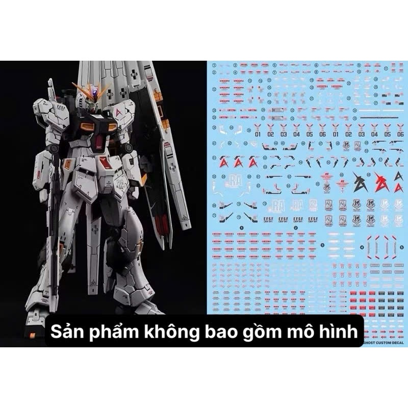 [Ghost/G-rework] RG RX-93 Nu gundam model water Decal/Decal