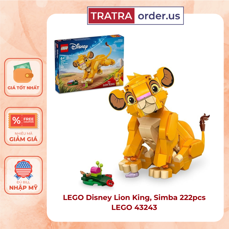 LE.GO Disney the Lion King SIMBA Toy - 43243 6+ [นําเข้าจาก US]