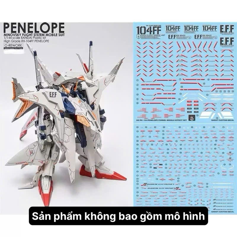 [Ghost/G-rework] Gundam HG RX-104FF Penelope Model Water Decal/Decal