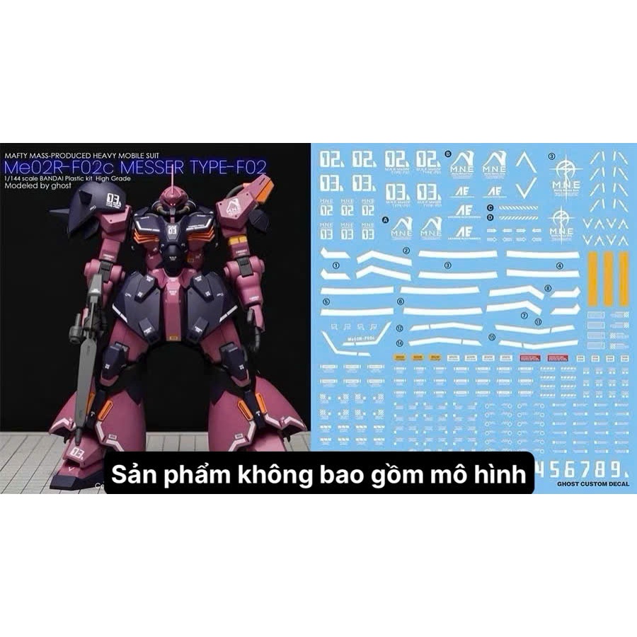 [Ghost/Yan Ghost] กันดั้มโมเดลรูปลอกน้ํา/อุจจาระ HGUC Me02R-F02c Messer Commander Type F02