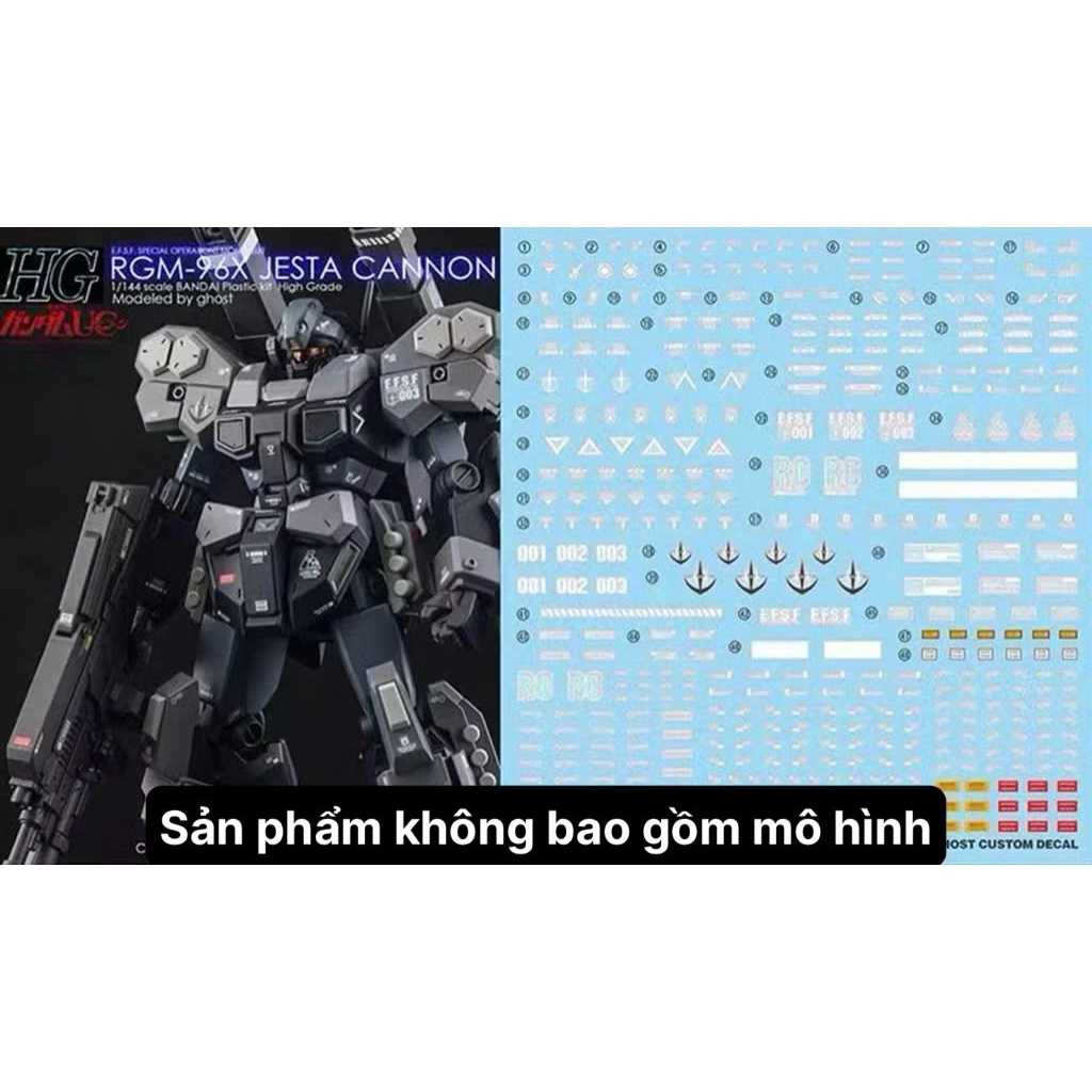 [Ghost/Yan Ghost] Gundam HGUC RGM-96X Jesta Cannon Model Water Decal/Decal
