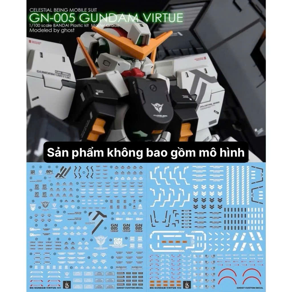 [Ghost/G-rework] MG 1/100 Virtue Gundam Model Water Decal/Decal