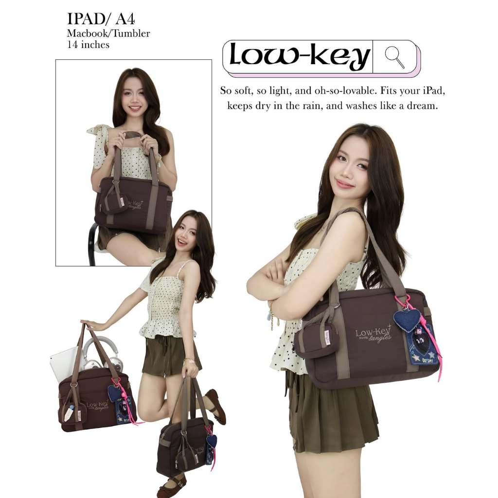 8angles Lowkey 14 นิ้วกระเป๋าสะพายผ้านุ่มพิเศษเหมาะกับ Ipad Macbook A4