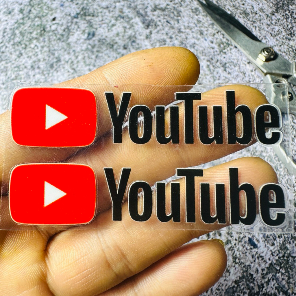 แสตมป์ Youtube ผลิตจากวัสดุ UV DTF (1 คู่)