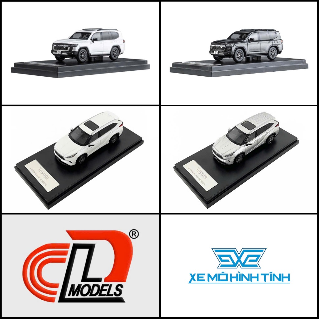 รถโมเดล Toyota LC300-GR, Highlander, RAV4 Hybrid Assorted Scale 1:64 รุ่น LCD