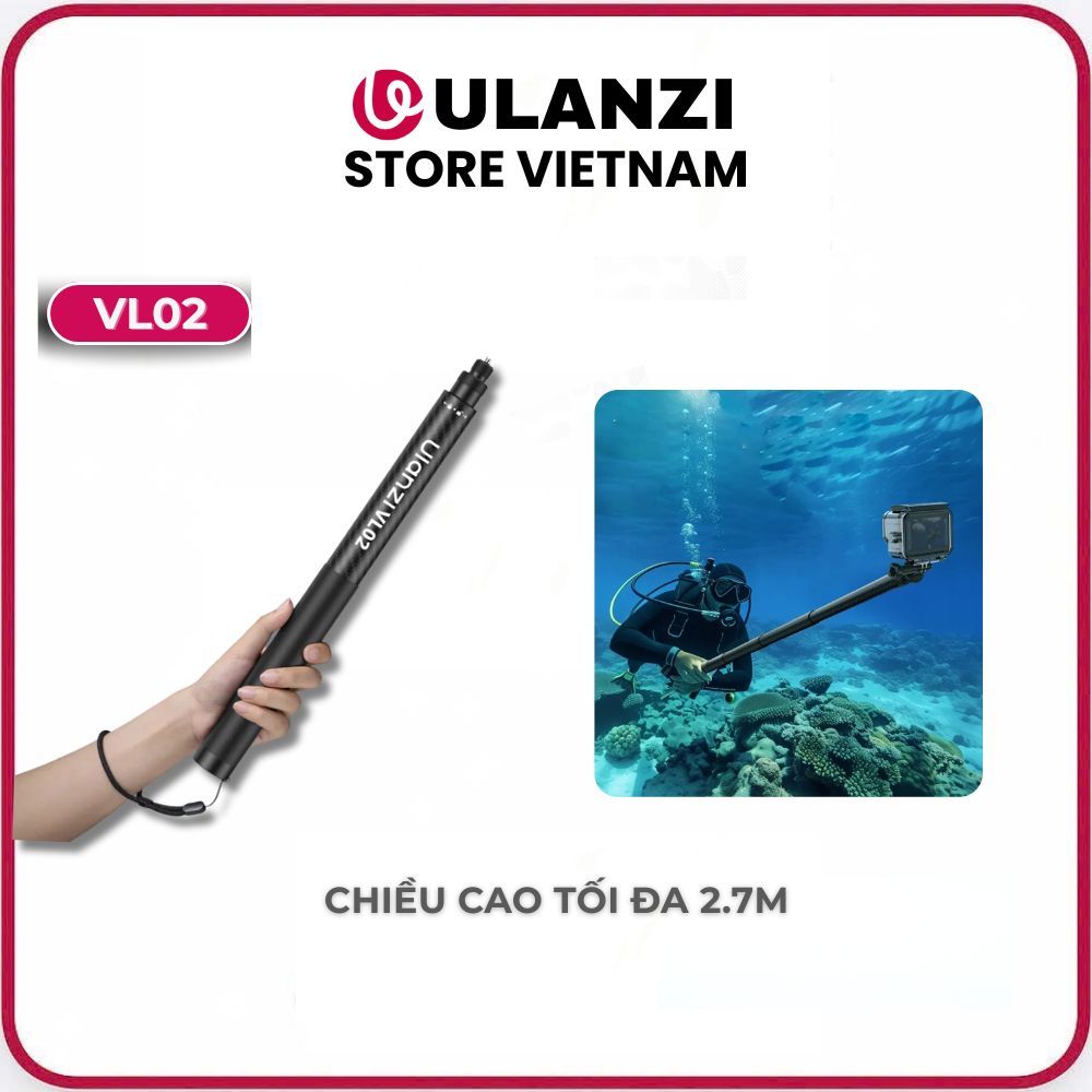 Ulanzi VL02 - Ulanzi VL02 ไม้เซลฟี่คาร์บอนไฟเบอร์ 2.5 ม. (T096)