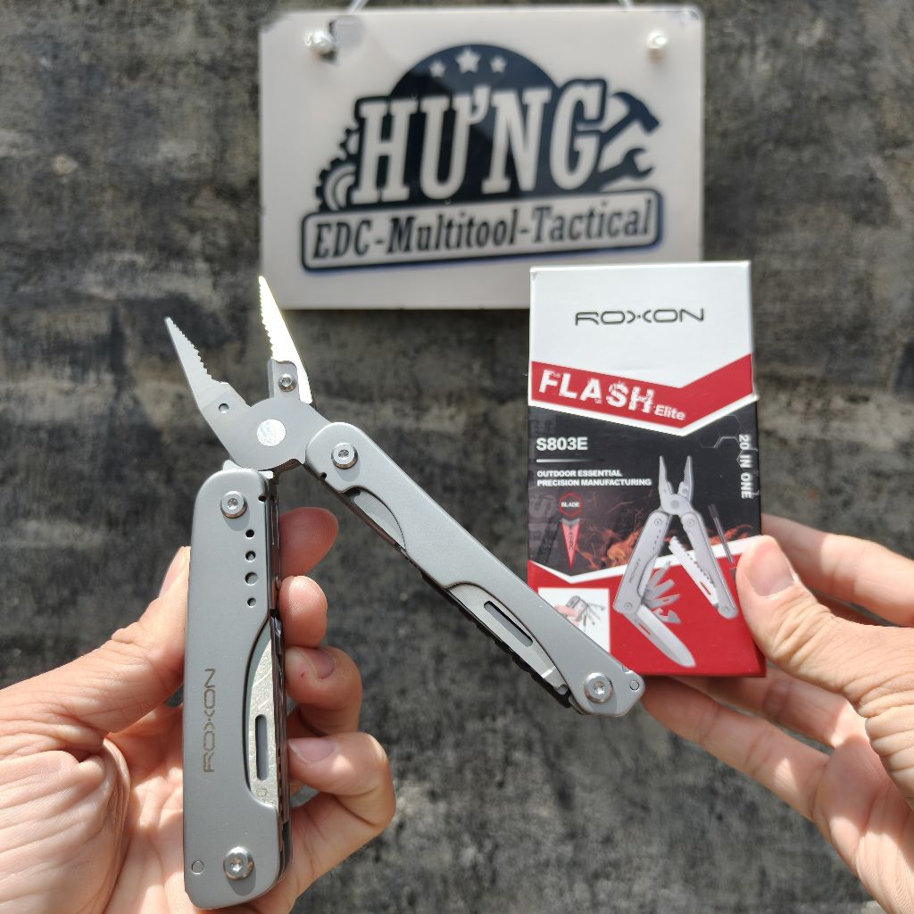 Roxon S803E Flash Elite 16in1 คีมแคมป์ปิ้งอเนกประสงค์ - เหล็ก D2 คุณภาพมาก