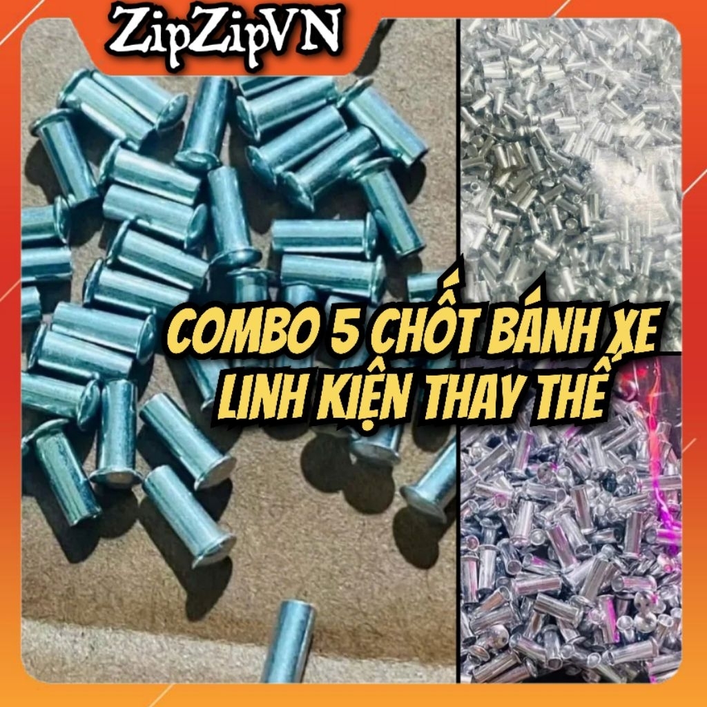 Combo 5 หมุดเหล็ก Zippo WHEEL อะไหล่ทดแทน (FLINT WHEEL RIVET)