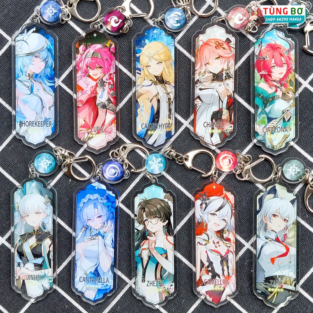 พวงกุญแจ Wuthering Waves พร้อมการพิมพ์ไมก้า 2 ด้าน