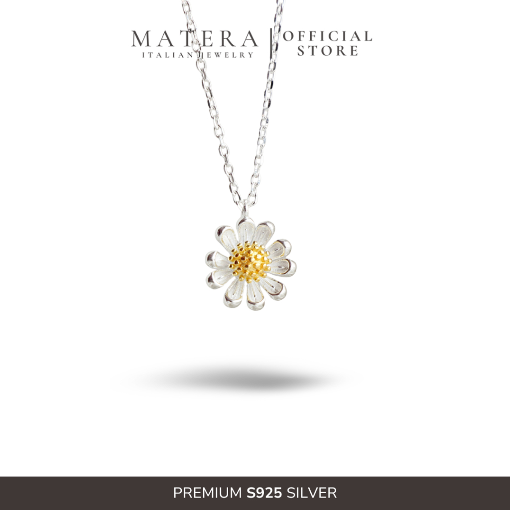 [สินค้าใหม่] สร้อยคอเงินผู้หญิง Sweet Daisy MATERA S925 สร้อยคอเงินดอกเบญจมาศน้อยของผู้หญิง MDC71