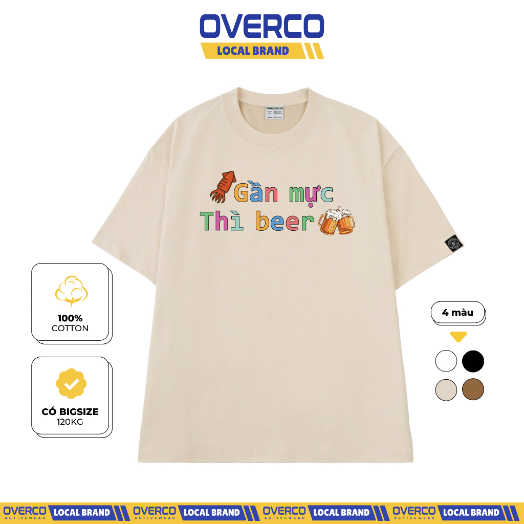 เสื้อยืด Unisex Near Ink Is Beer คอตตอนคุณภาพสูง นุ่ม ยี่ห้อ Cool Overco - O1A216