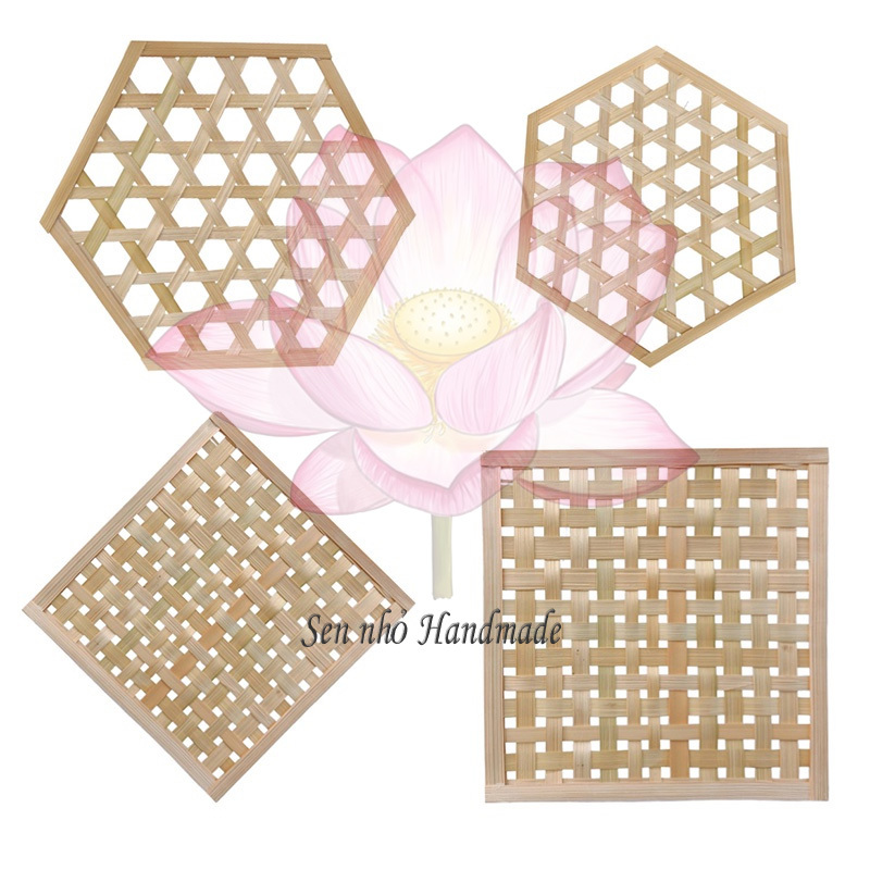 ตาข่าย แผงไม้ไผ่สาน ตะแกรงไม้ไผ่ 2 เหลี่ยม ตะแกรงไม้ไผ่ เสื่อไม้ไผ่กลม ตกแต่ง ตกแต่ง งานฮันเมด เทต ️