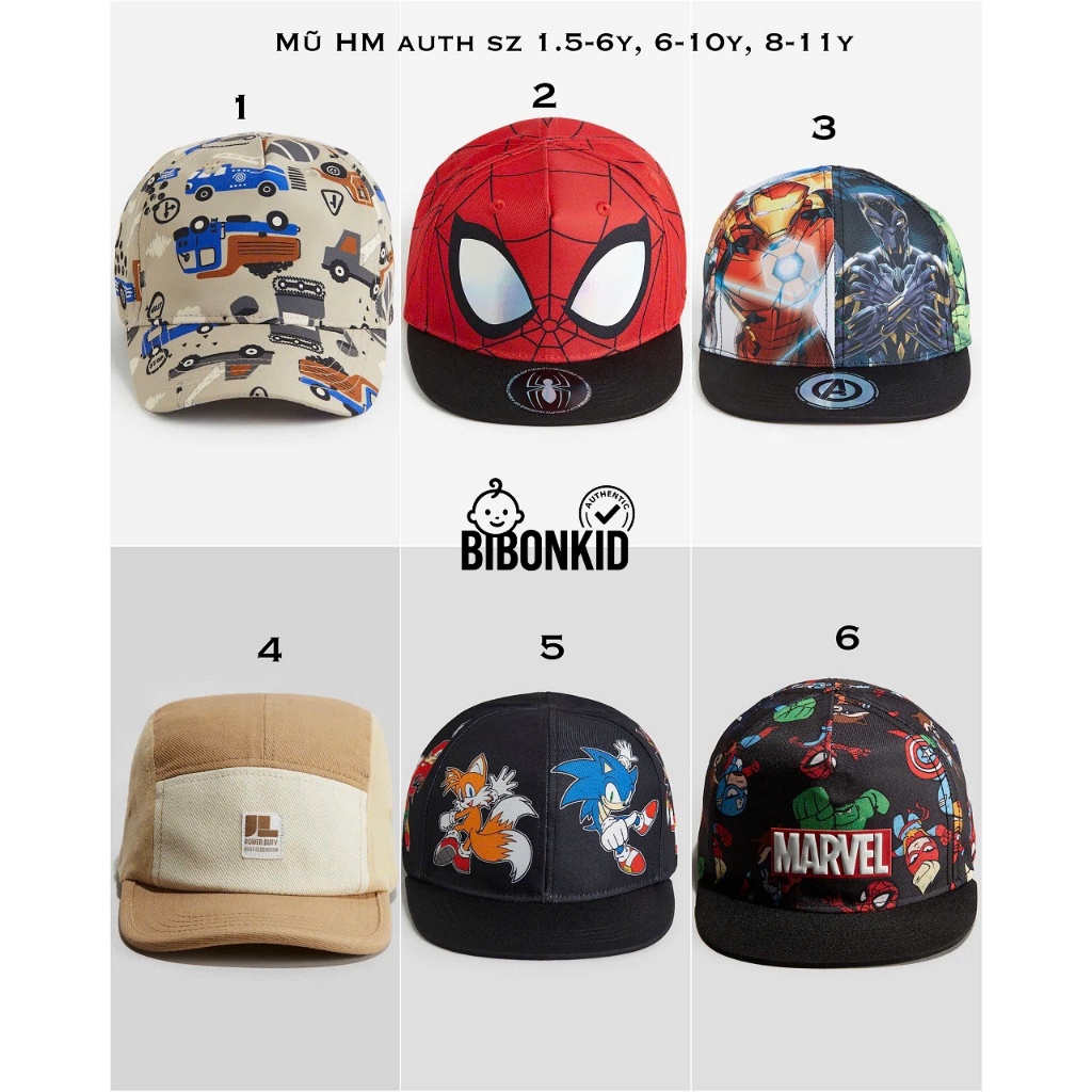 [Bibonkid] HM หมวกเด็ก US/UK ขนาด 1.5-6y (50-52cm), 6-10y (52-54cm), 8-11y (53-55cm)