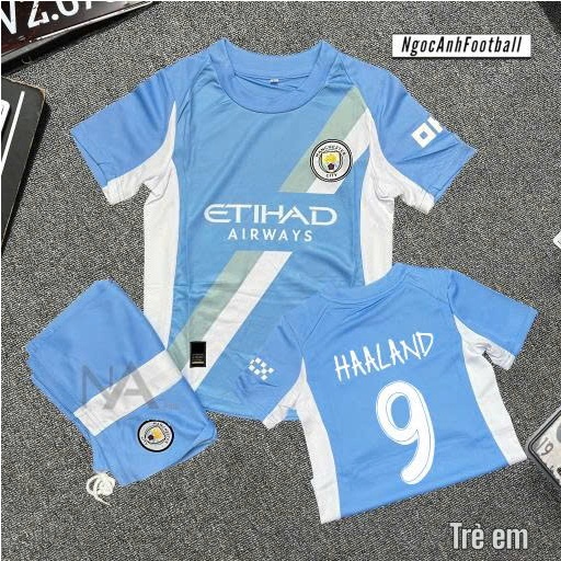 ชุดฟุตบอลเด็ก Haaland - สีน้ําเงินแมนเชสเตอร์ยูไนเต็ด | ชุดฟุตบอลเด็กผ้าไทยยืดเท่ๆ