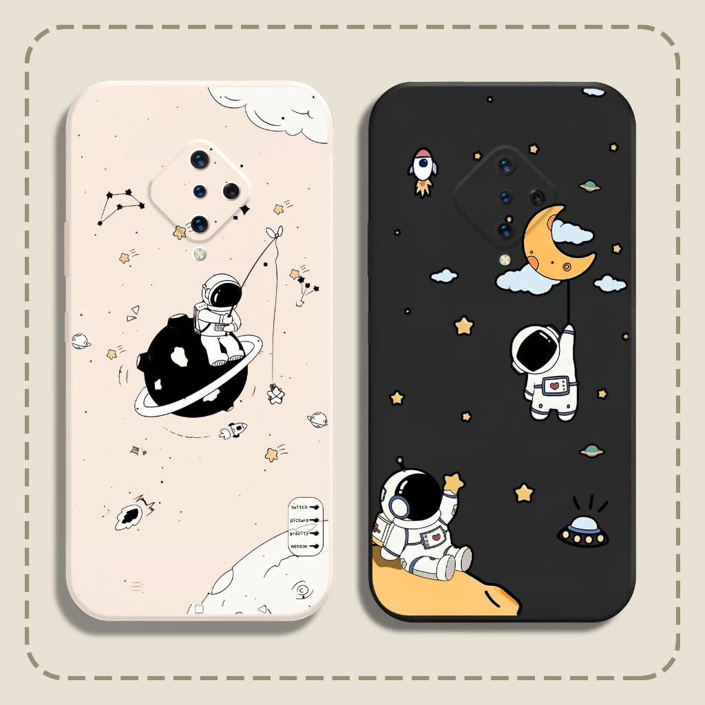 เคส Vivo S1 Pro / Y9s / X50 Lite / S5 พร้อมพิมพ์จักรวาล Nasa และขอบสี่เหลี่ยมพร้อมการป้องกันกล้อง