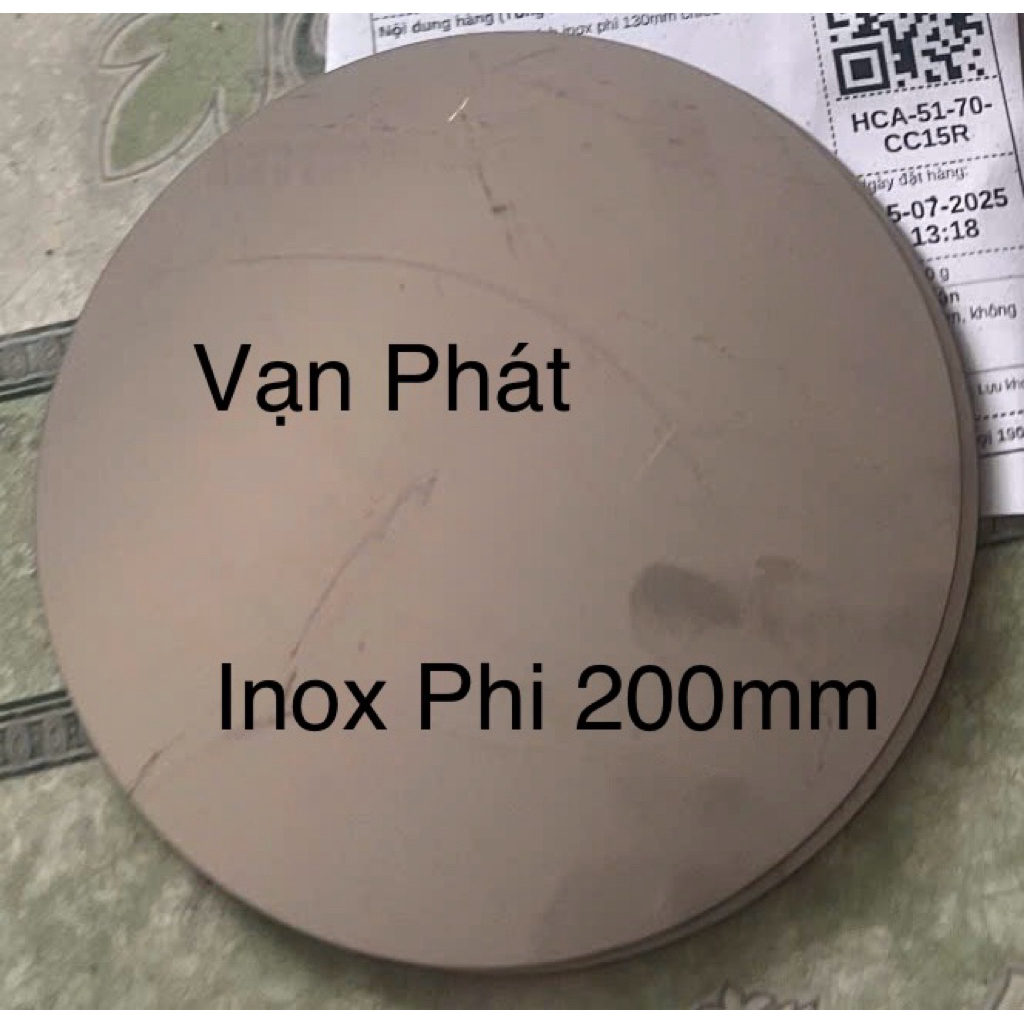 จานกลมสแตนเลส 304 D200x1.2mm