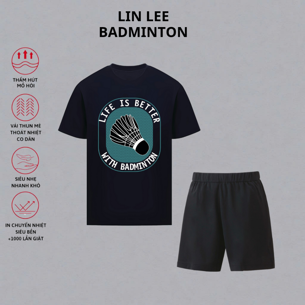 I LOVE BADMINTON เสื้อผ้าแบดมินตันการแข่งขันระดับมืออาชีพ TT619