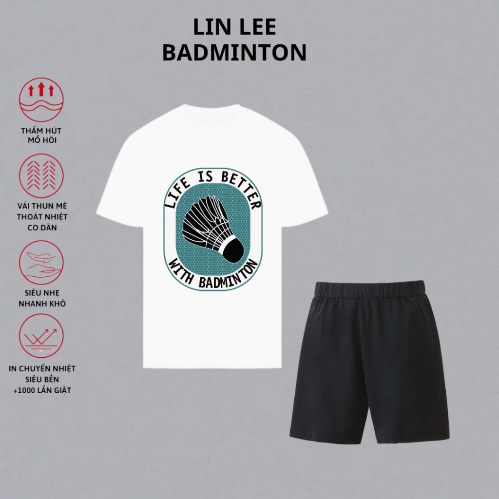 I LOVE BADMINTON เสื้อผ้าแบดมินตันการแข่งขันระดับมืออาชีพ TT620