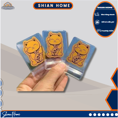 (GOLD-PLATED GOD OF WEALTH CAT STICKER) แมวเทพแห่งความมั่งคั่งเคลือบทอง มีมนต์ด้านหลัง  T4 P27 A0