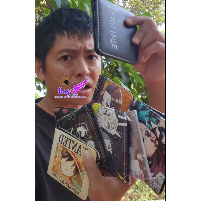 กระเป๋าสตางค์หนัง PU พิมพ์ลายอนิเมะสังเคราะห์ Kimetsu, Chainsawman, SAO, Onepiece, AOT, Death note -