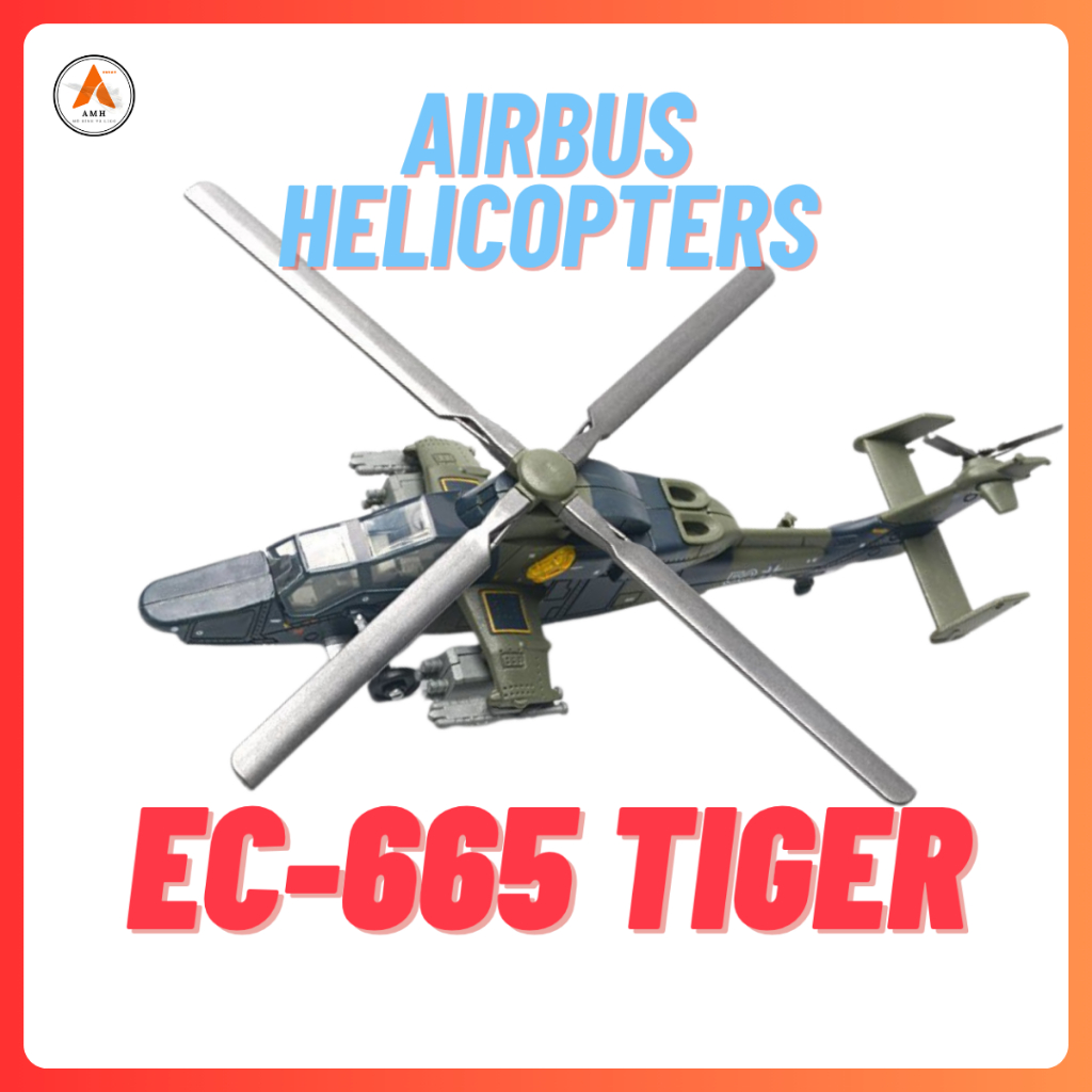 (ขายส่ง/ขายปลีก) EC-665 Tiger Fighter Plane Model Toy Assembled Decor Display