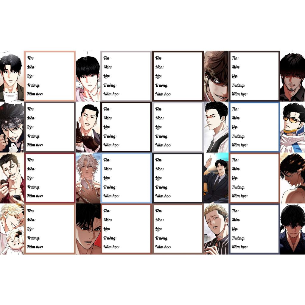 Lookism ฉลากโน๊ตบุ๊ค รวมการชาร์ท คู่ Jay & Daniel 16 ชิ้น & Killer peter (สินค้าดีไซเนอร์)
