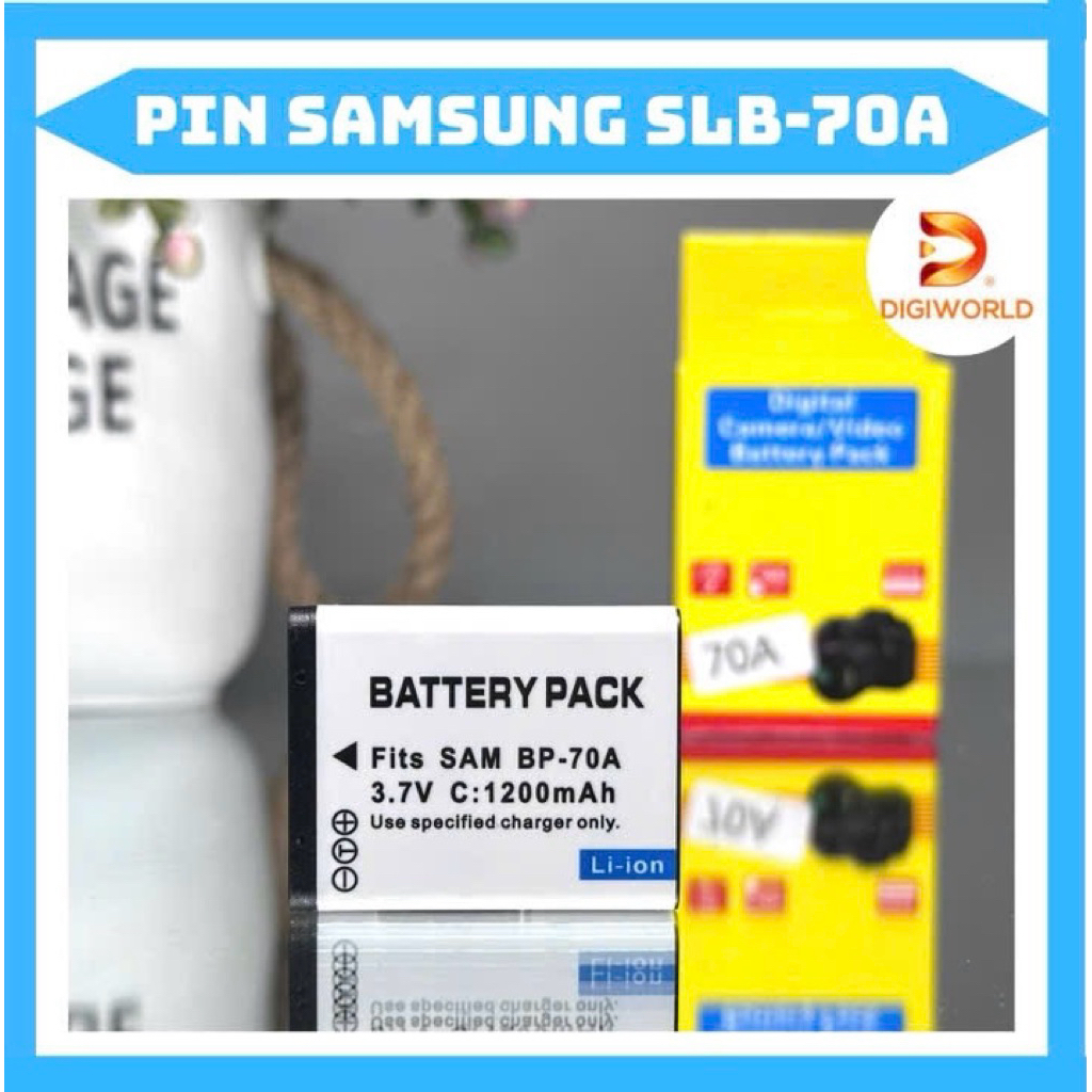 แบตเตอรี่ Samsung SLB-70A (แบตเตอรี่ทดแทนความจุสูง) สําหรับ ST60, ST65, ST70, ST72, ST77, ST80, ST88