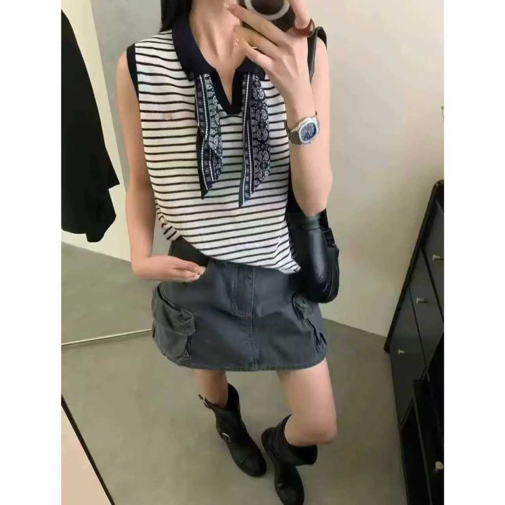 เสื้อกันหนาว Mtg คอปก แขนกุด ผ้าพันคอ ลาย QCCC สุดน่ารัก