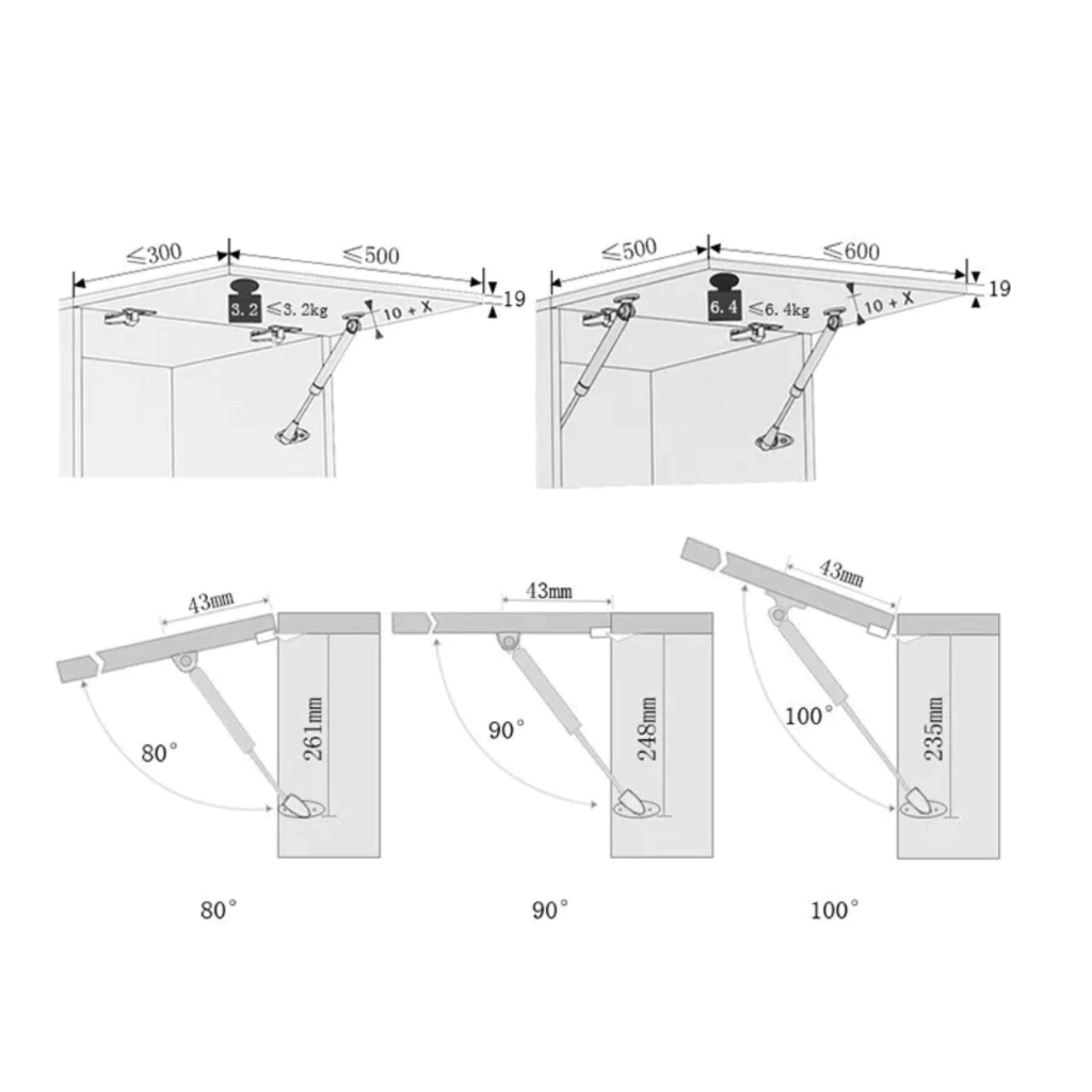 [ZUB] กระบอกสูบลมประตูตู้ครัว - กระบอกไอน้ําไฮดรอลิก ZUB ของแท้ - ลูกสูบลมประตูตู้ (80N 100N 120N) - รูปที่ 7
