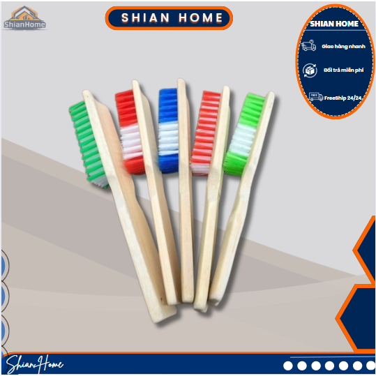 (LONG BAMBOO BRUSH) แปรงรองเท้าธรรมชาติ ขนแปรงแข็ง HNT