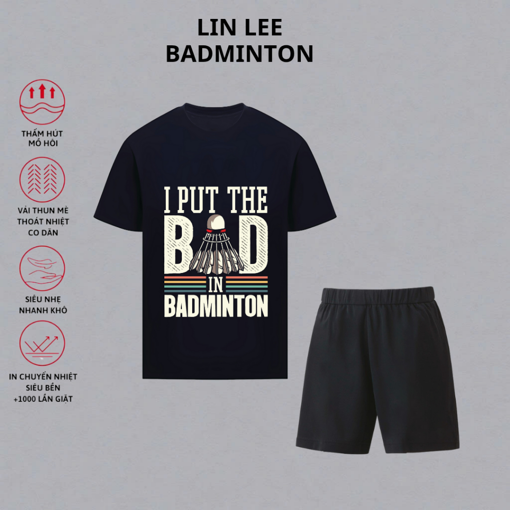 I LOVE BADMINTON เสื้อผ้าแบดมินตันการแข่งขันระดับมืออาชีพ TT642