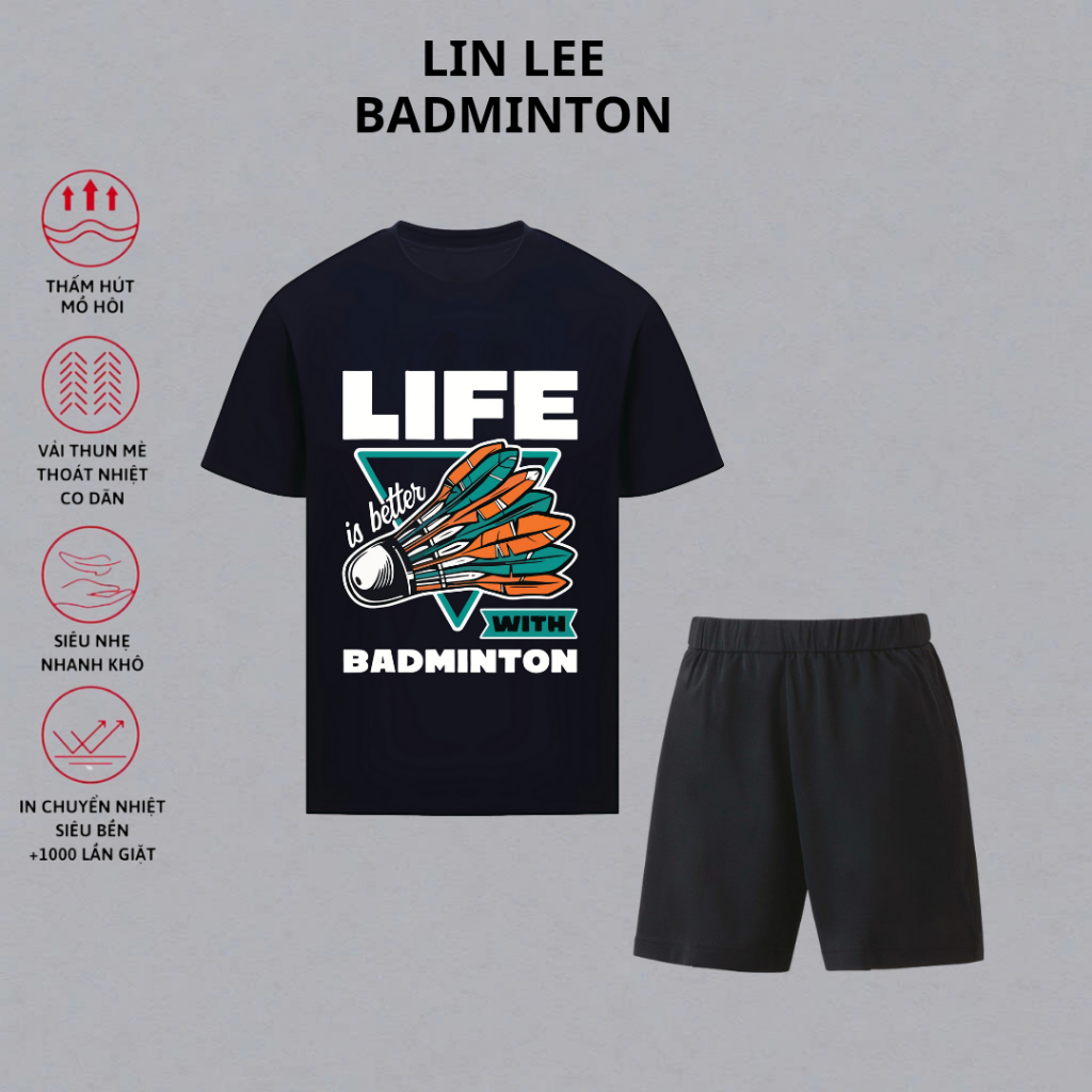I LOVE BADMINTON เสื้อผ้าแบดมินตันการแข่งขันระดับมืออาชีพ TT644
