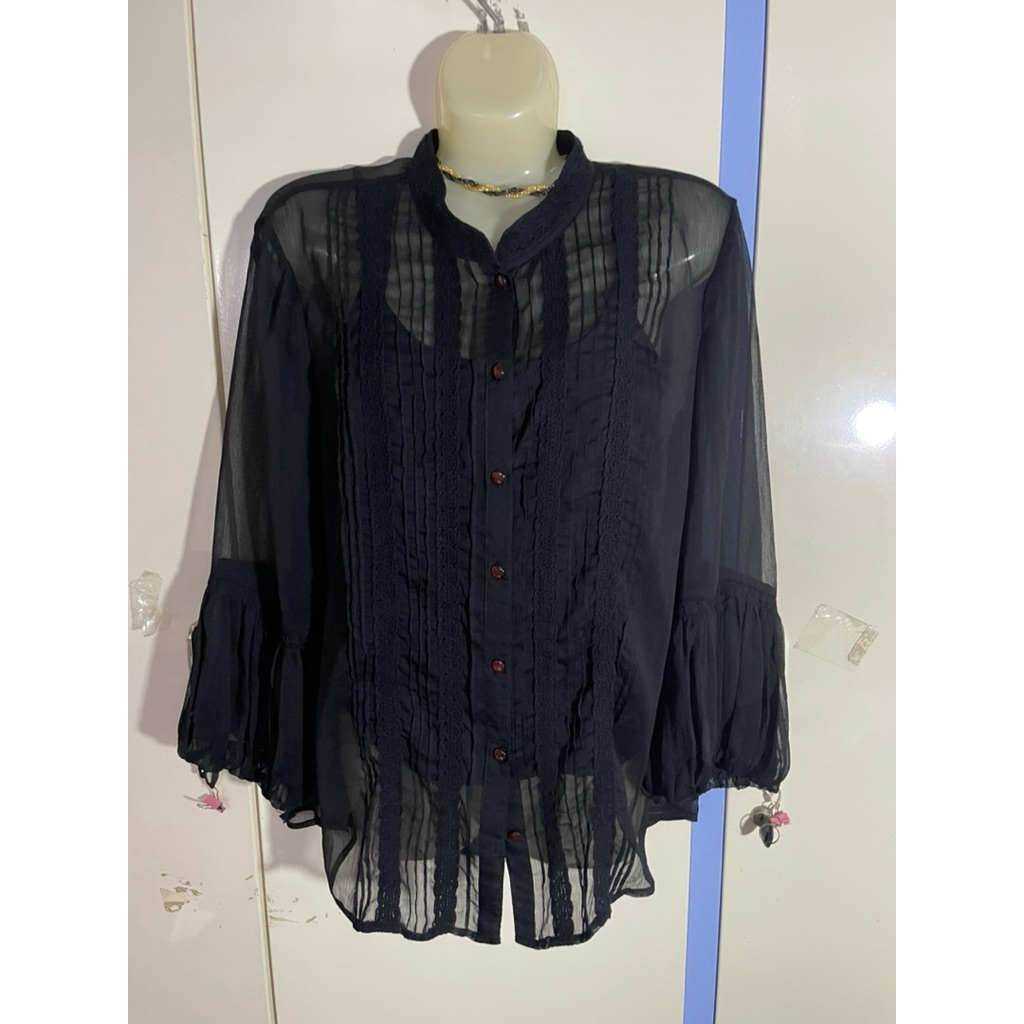 เสื้อชีฟองซีทรู sm new tang cream ao day