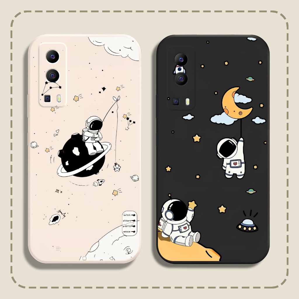 เคส Vivo Y52 5G / Y72 5G / IQOO Z3 พร้อมพิมพ์จักรวาล Nasa และขอบสี่เหลี่ยมพร้อมการป้องกันกล้อง